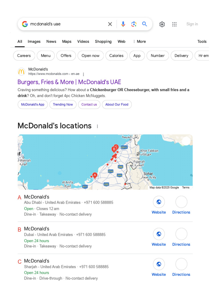 McDonald's UAE: Locations & Menu Details | PDF | Mc Donald's | United ...
