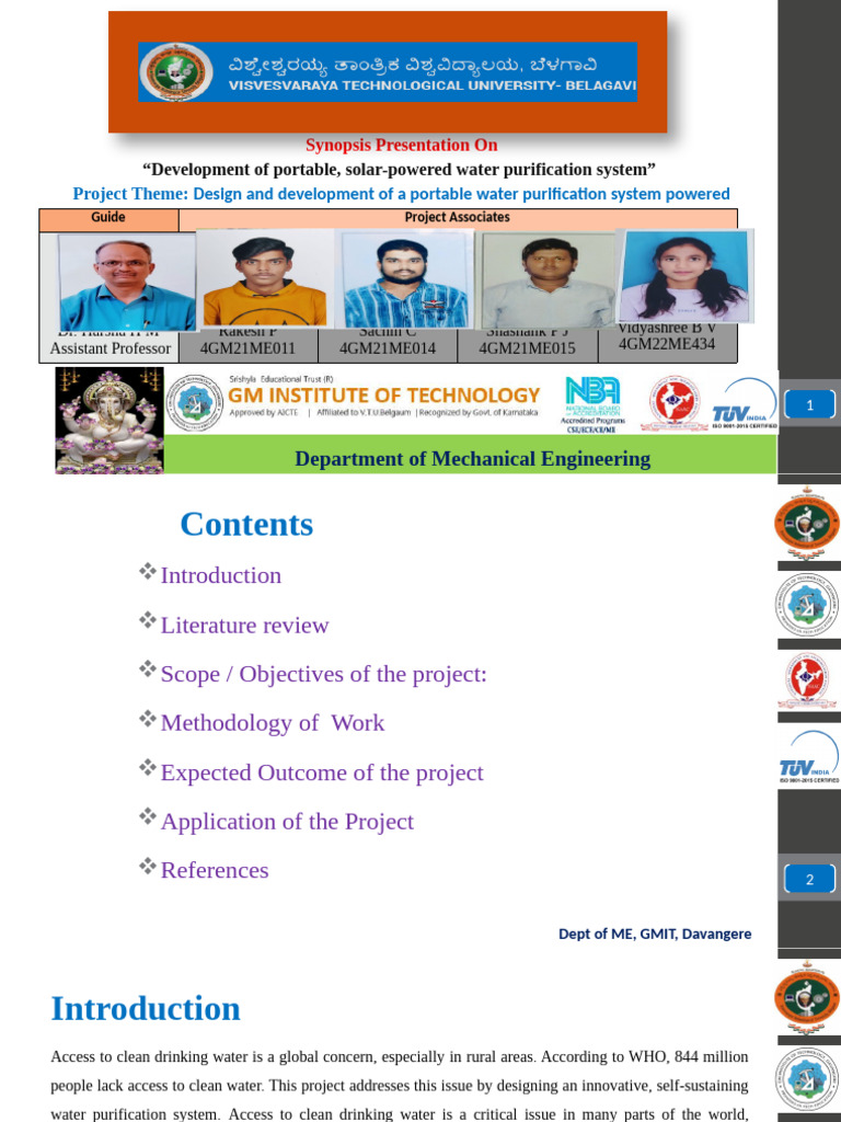 Project Work Phase - I (21MEP76) Format For Presentation 2024-25 | PDF ...