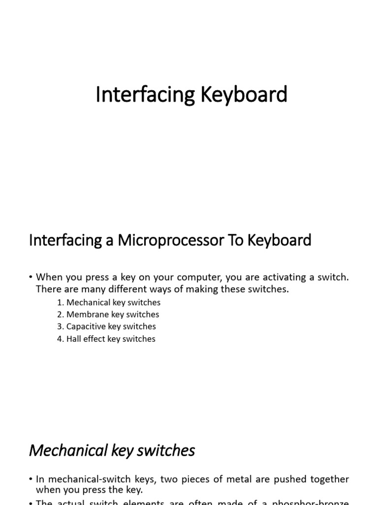 Keyboard Interfacing Techniques | PDF | Switch | Computer Keyboard