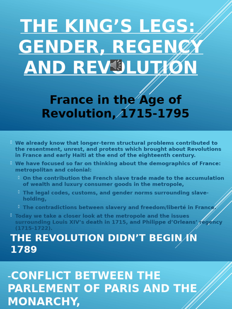 The King's Legs Gender, Regency and Revolution | PDF | French Monarchy ...