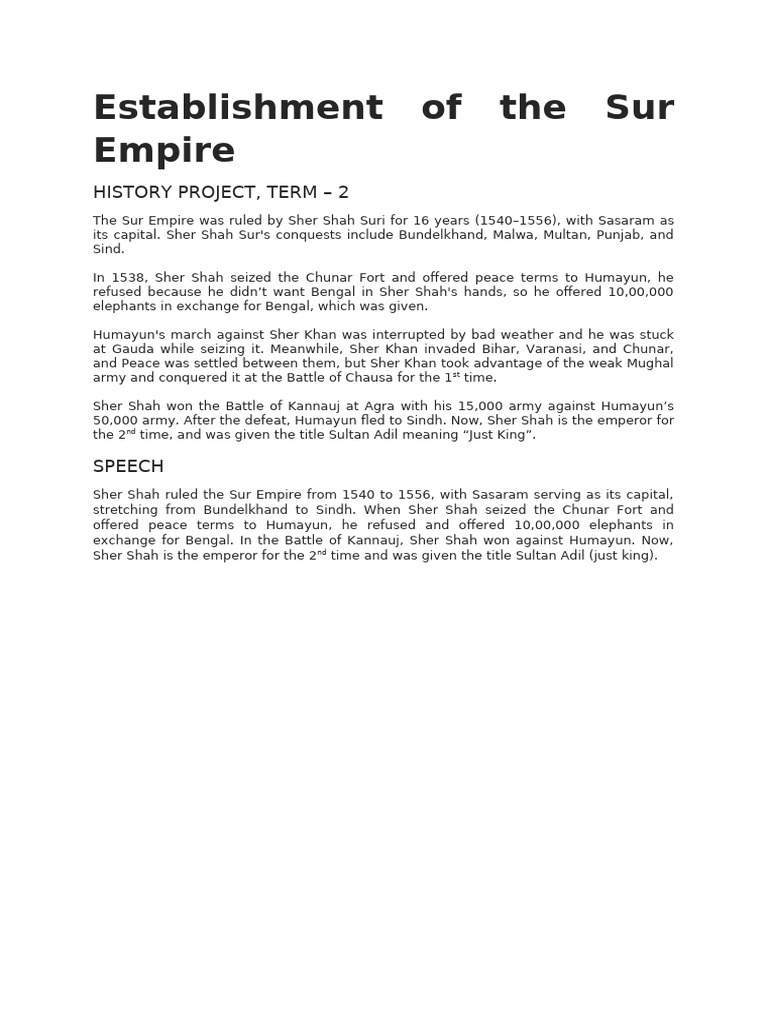Sher Shah Suri: Rise of the Sur Empire | PDF