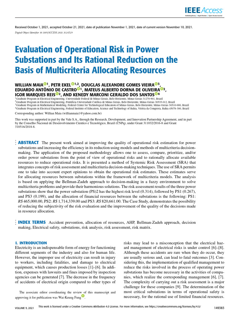 Operational Risk Assessment in Power Substations | PDF | Risk ...