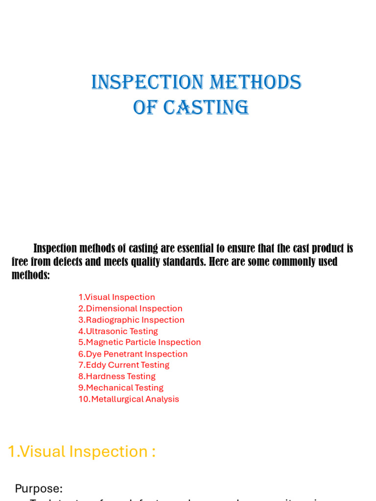 Casting Inspection Methods Explained | PDF | Hardness | Building ...