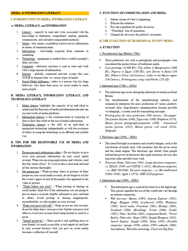Understanding Media and Information Literacy | PDF | Mass Media ...