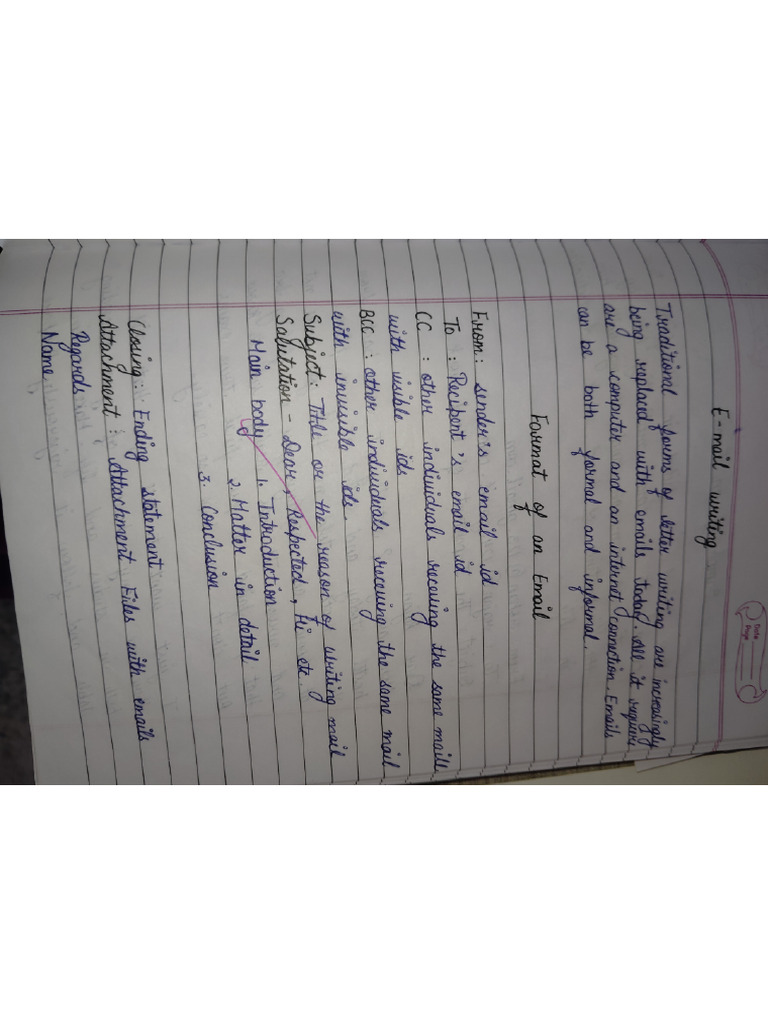 Format of Email Writing With Sample | PDF