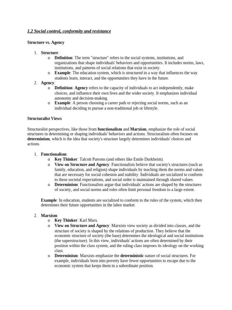 Social Control, Conformity and Resistance | PDF | Deviance (Sociology ...