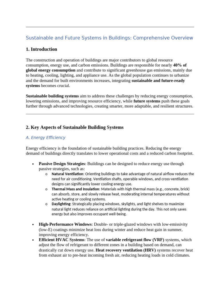 Sustainable Building Systems Overview | PDF | Green Building | Energy ...