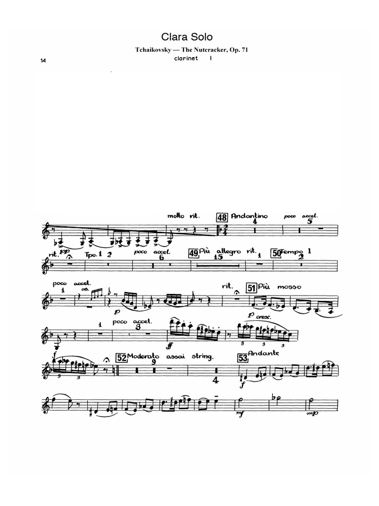 Clarinet I, Clara Solo, From The Nutcracker | PDF