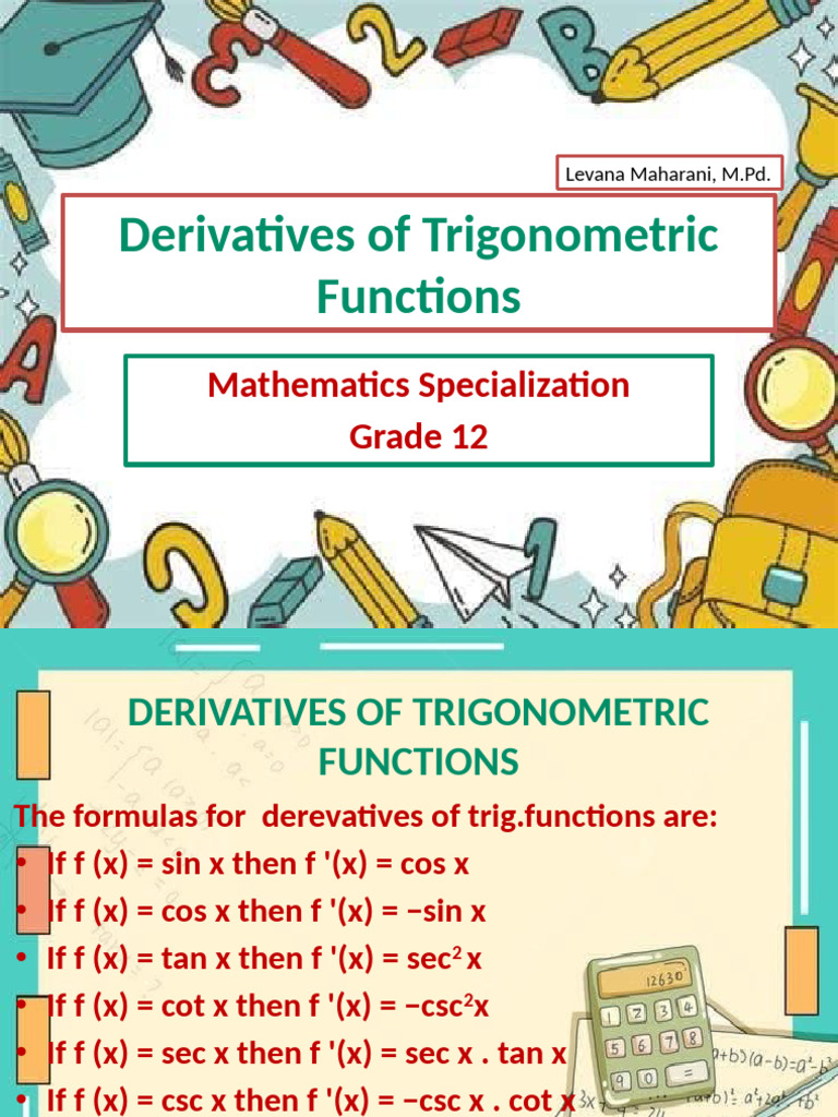 Derivatives of Trigonometric Functions | PDF | Trigonometric Functions ...
