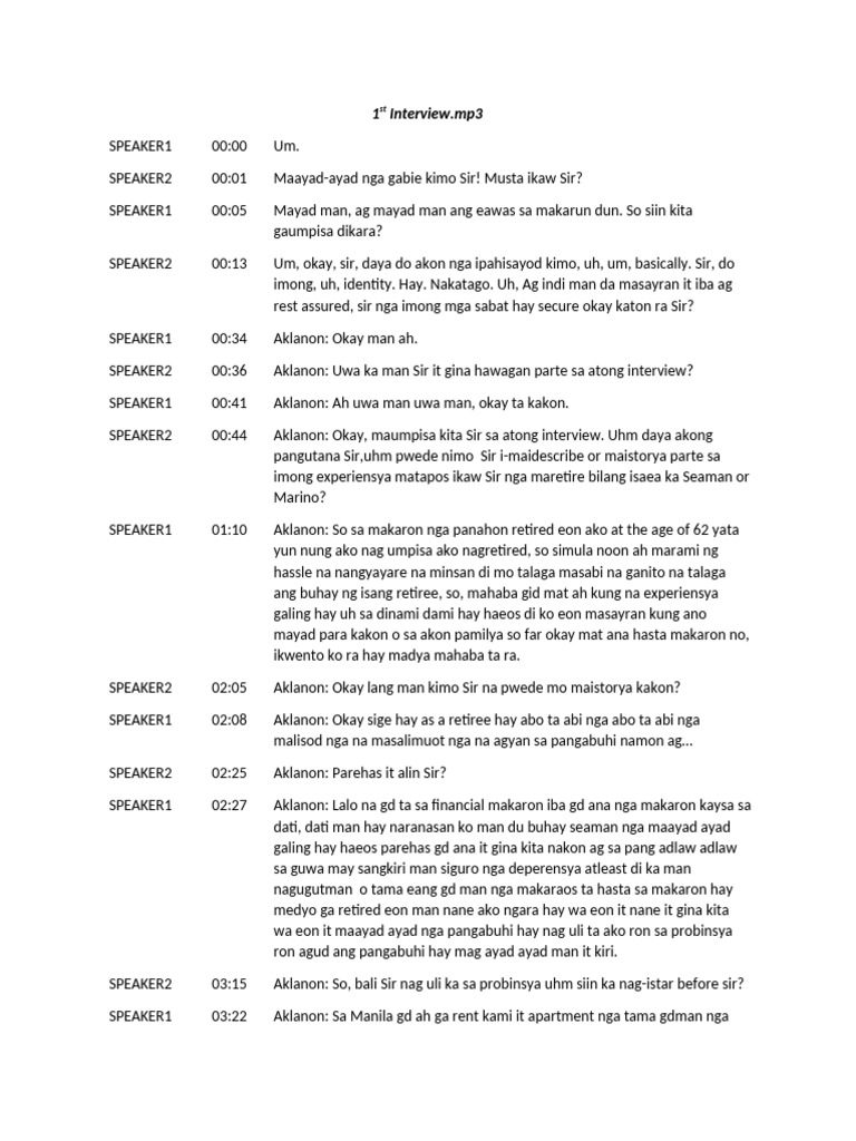 1st Interview | PDF