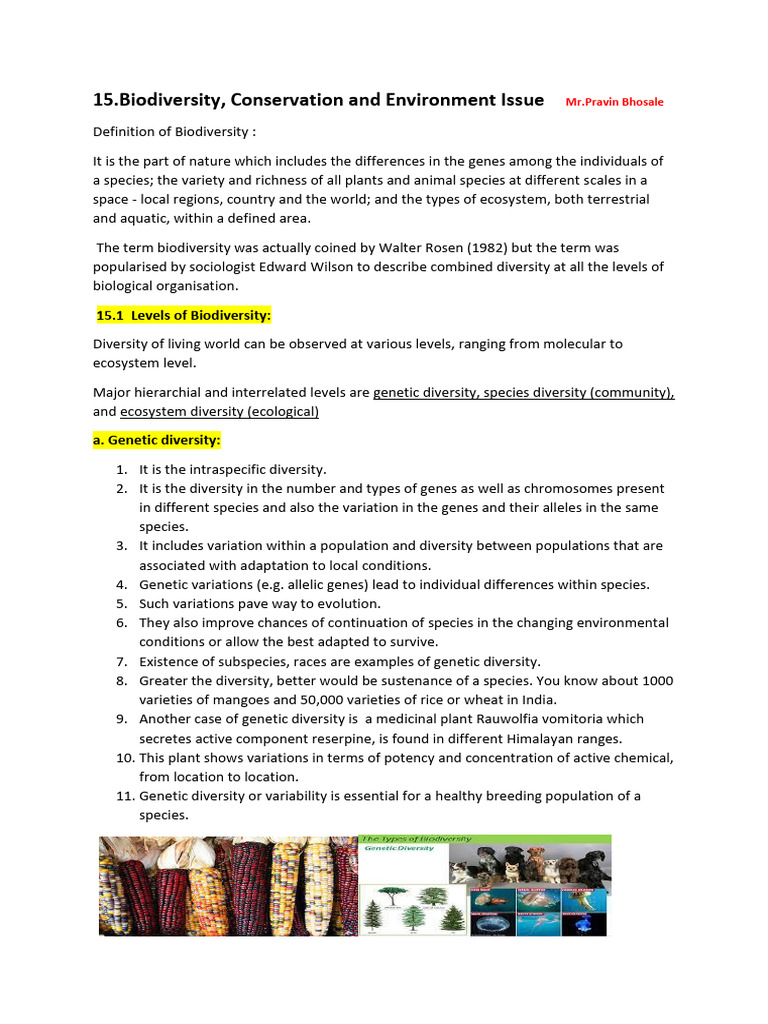 15.biodiversity, Conservation and Environment Issue | PDF | Ozone ...