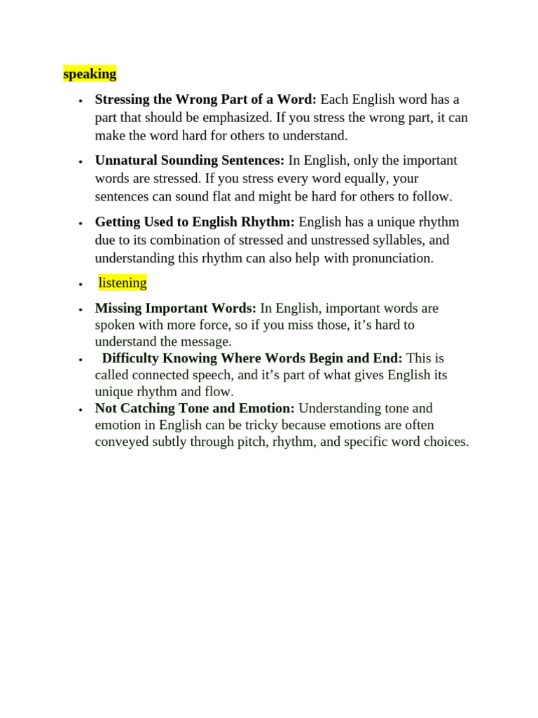 Mastering English Stress & Rhythm | PDF