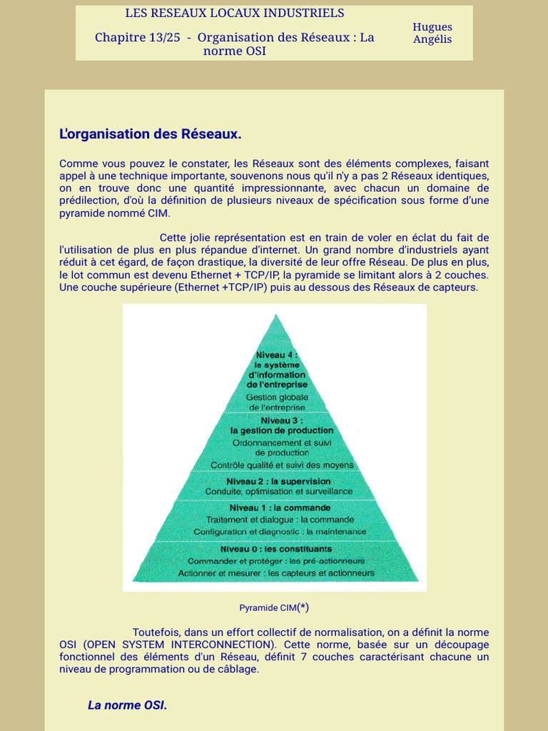 Organisation des Réseaux et norme OSI | PDF | Modèle OSI | Réseau ...