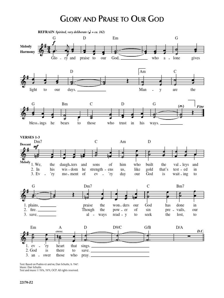 Glory and Praise to Our God Sheet Music | PDF | Christian Worship And ...