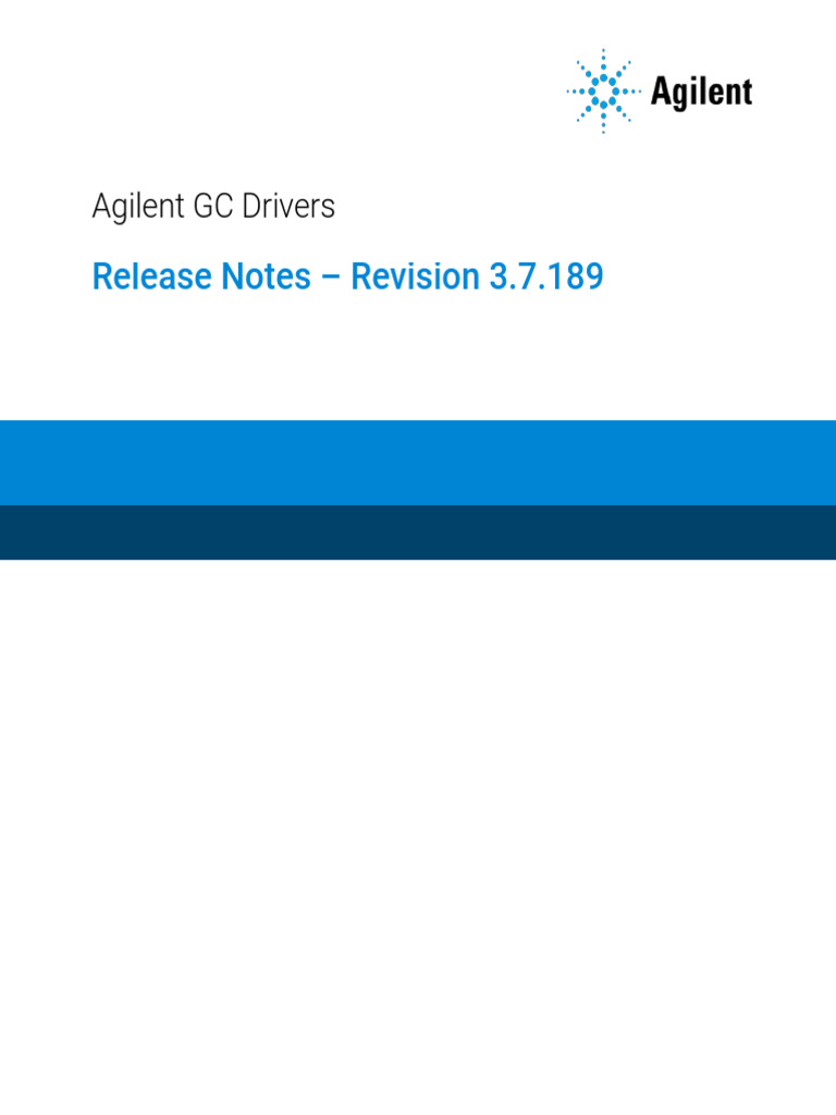 Agilent GC Driver Version 3.7 Release Notes | PDF | Gas Chromatography ...