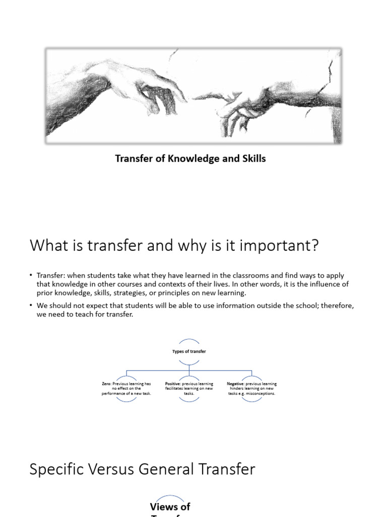Transfer of Knowledge and Skills | PDF | Learning | Knowledge
