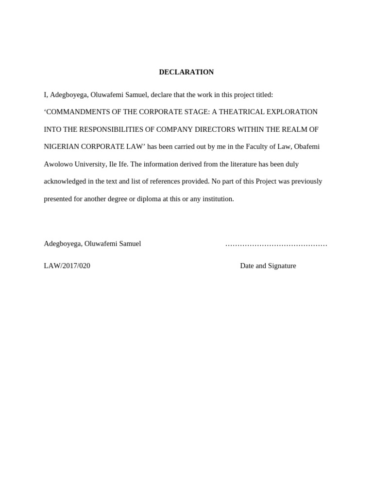 Corporate Directors in Nigerian Law | PDF