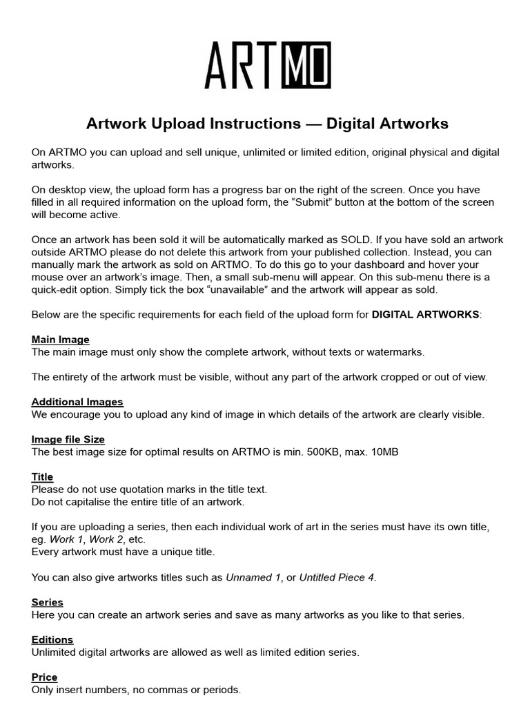 Digital Artwork Upload Guidelines | PDF | Exposure (Photography ...