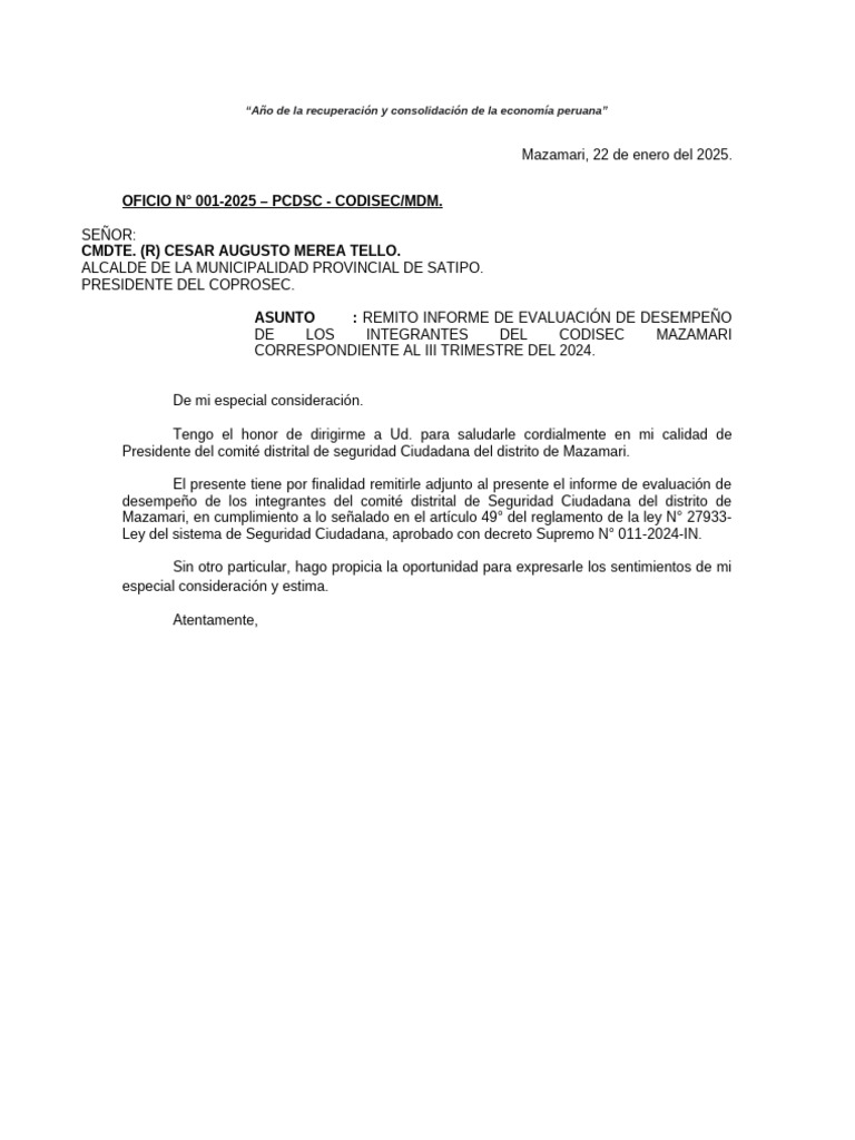 Informe de Desempeño del CODISEC 2024 | PDF | Gobierno