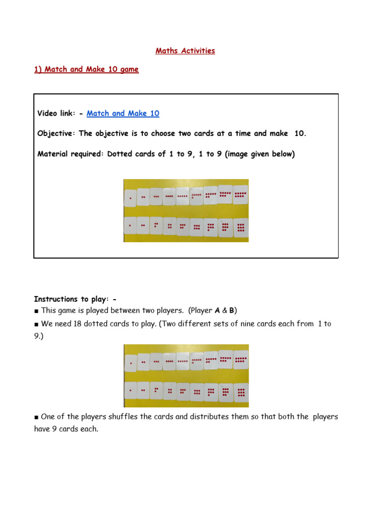 Engaging Maths Activities for Kids | PDF | Dice