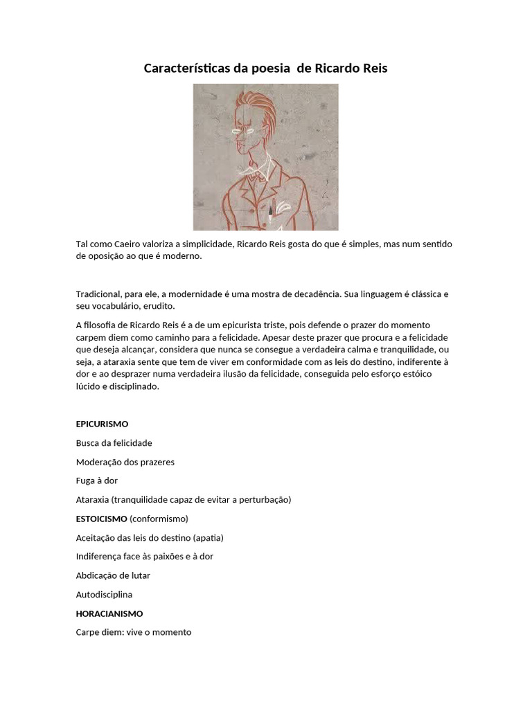 Poesia de Ricardo Reis: Características e Temas | PDF