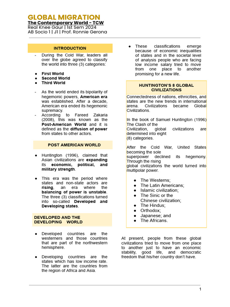 Migration Pdf Human Migration Hegemony