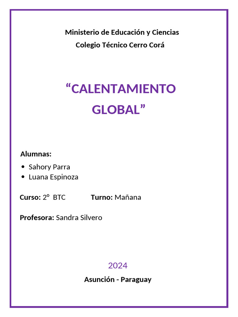 Causas y Consecuencias del Calentamiento Global | PDF | Gases de efecto ...