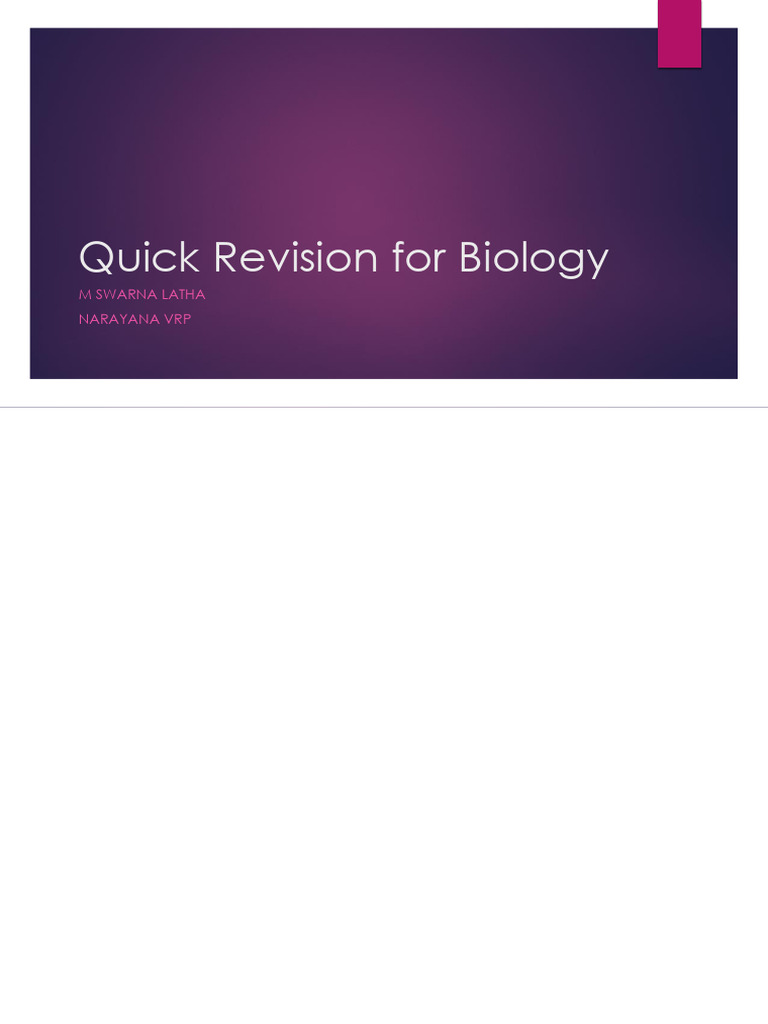 Quick Revision For Biology | PDF