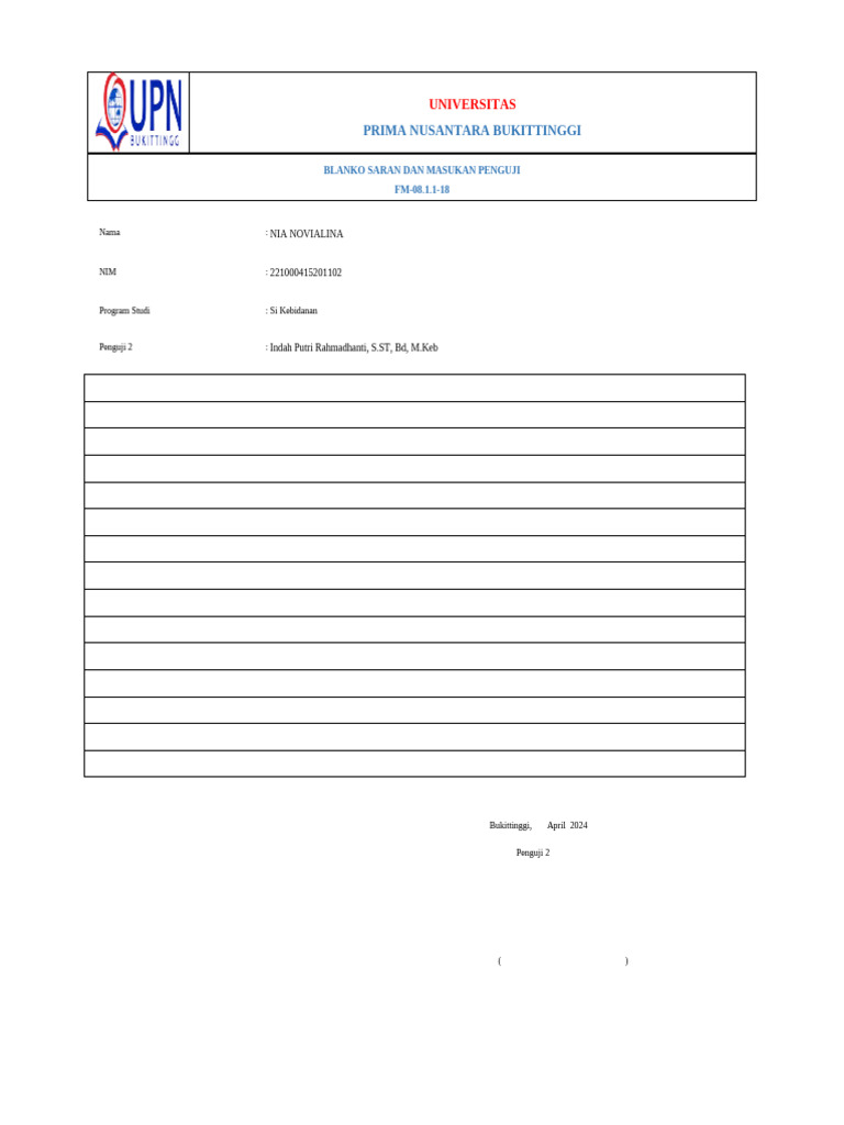 Blanko Saran Dan Masukn Proposal | PDF