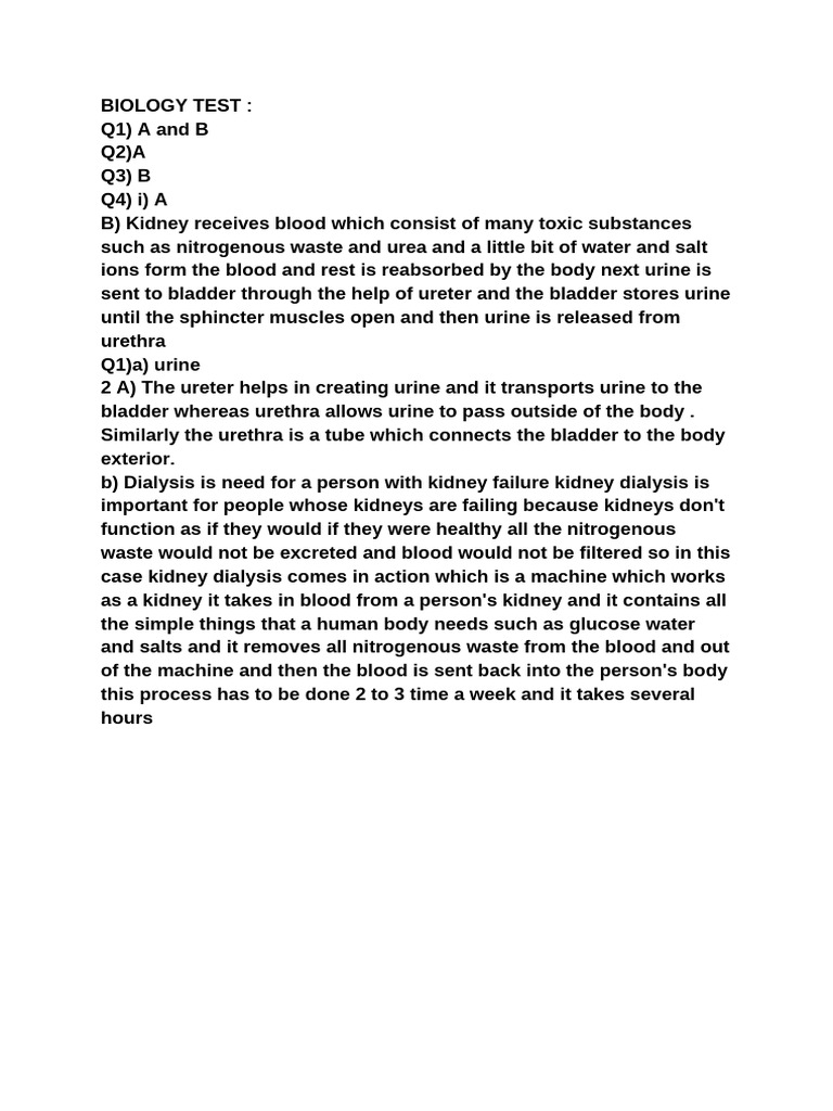 Biology Test | PDF