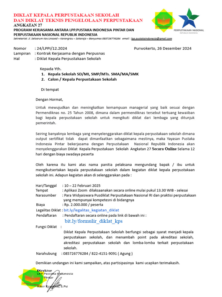 DIKLAT KEPALA PERPUSTAKAAN SEKOLAH docx PDF