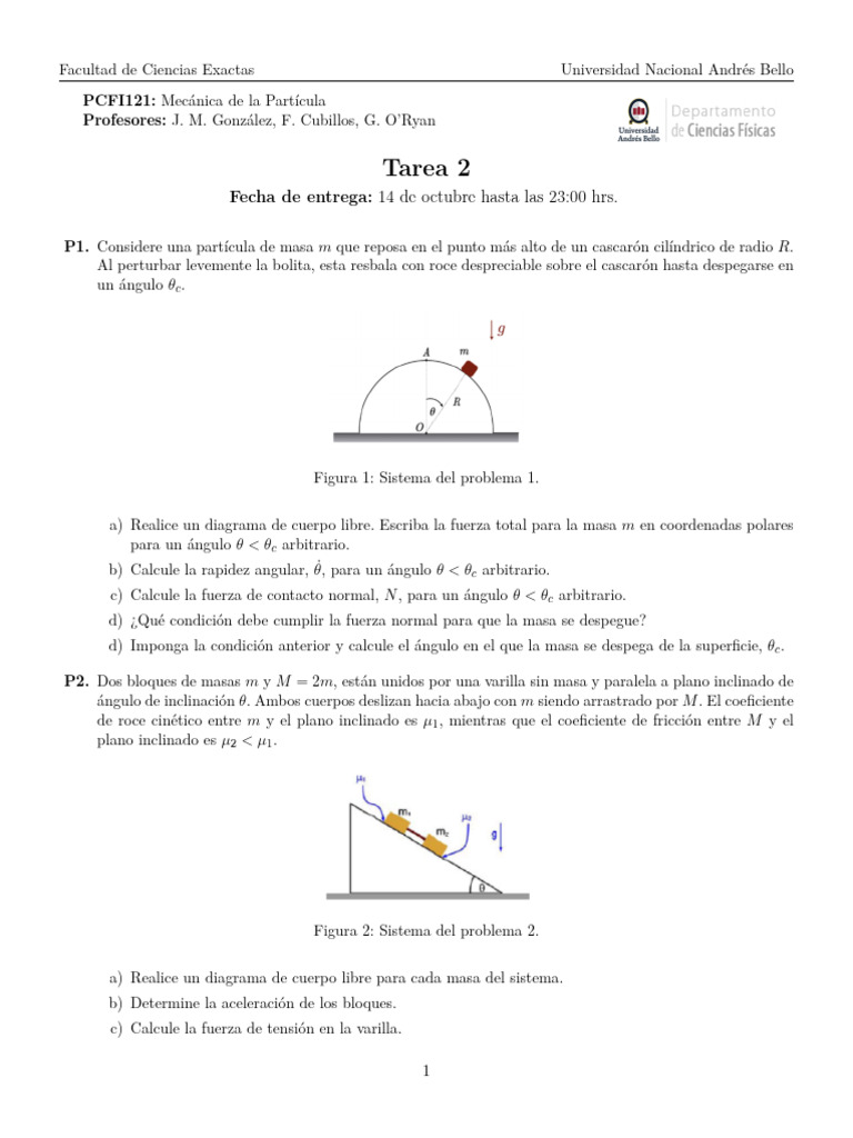 Propuesta Tarea 2 Partícula 2024 2-1 | PDF | Mecánica | Física