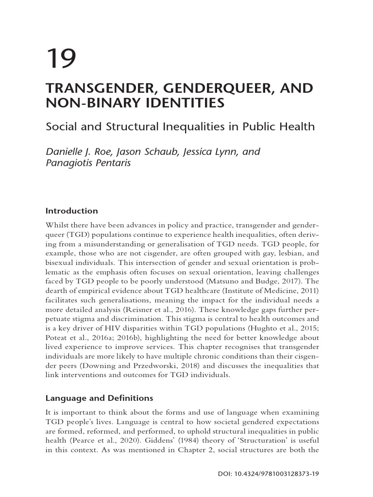 Transgender Genderqueer and Non Binary I | PDF | Transgender | LGBTQIA+ ...