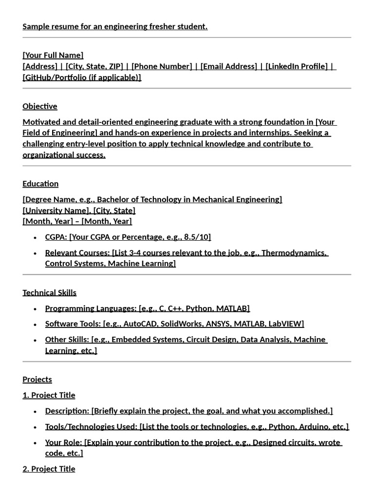 Engineering Student Resume Sample | PDF | Engineering | Computing