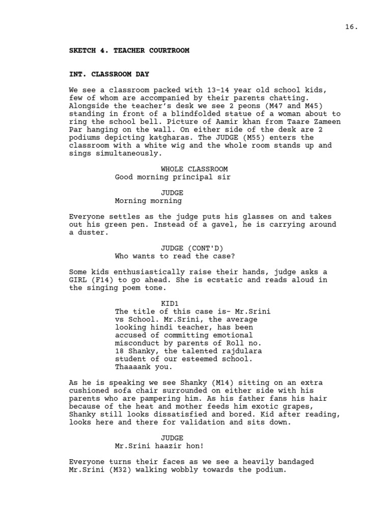 Classroom Courtroom Drama Script | PDF