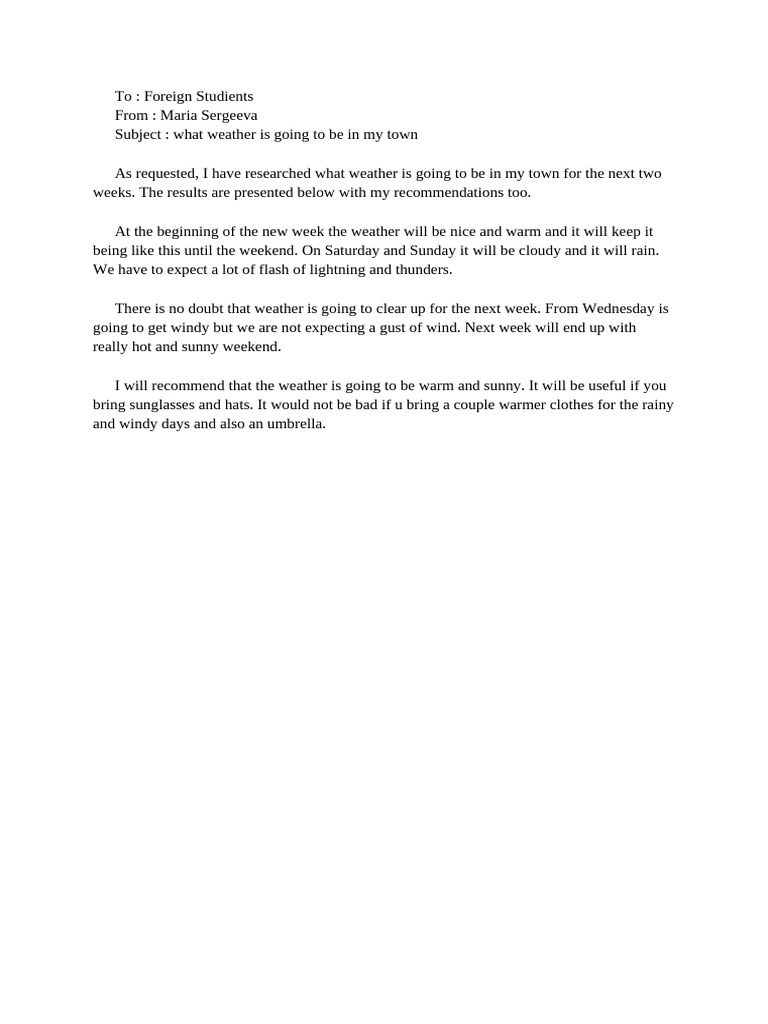 Writing U6 Test | PDF