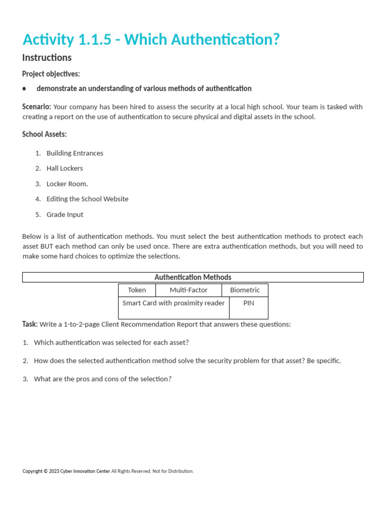 Authentication Methods for School Security | PDF | Authentication ...