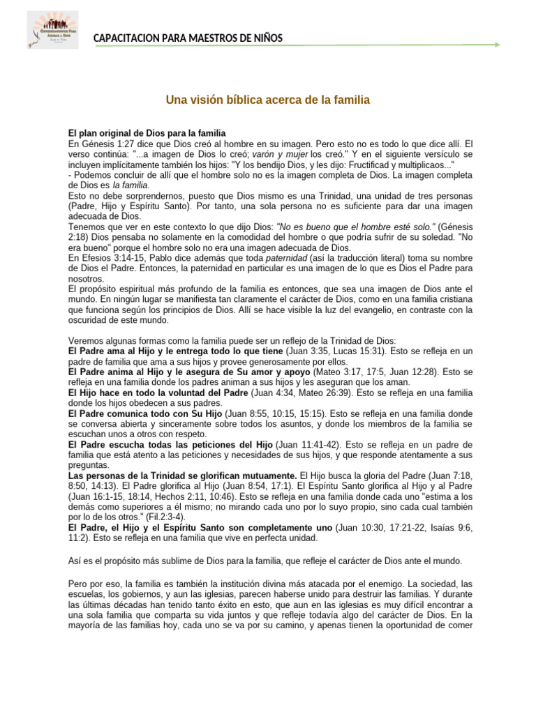 Capacitación Familiar según la Biblia | PDF | Cristo (título) | Amor