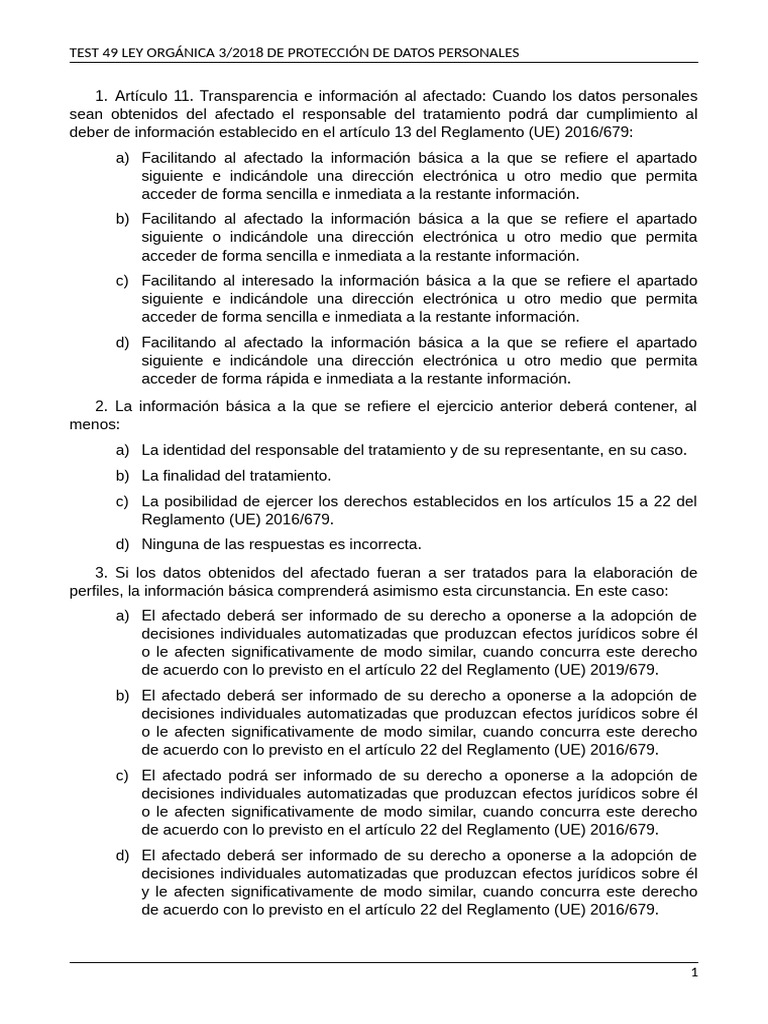 Lo 3-2018 PDP Test 49 | PDF | Regulación | Adopción