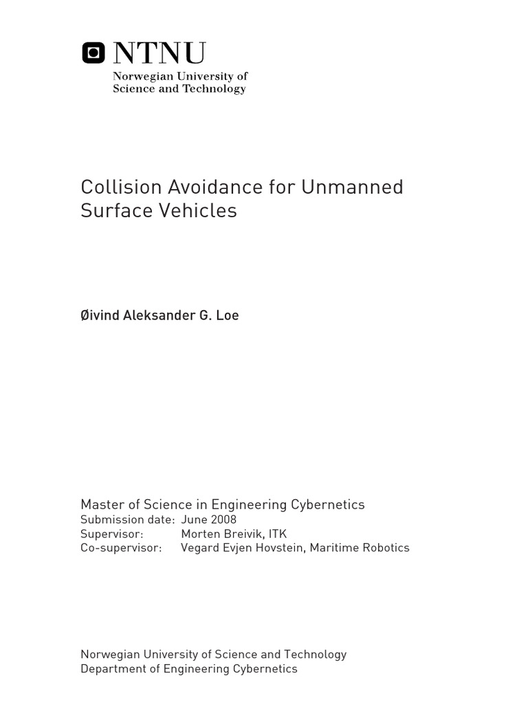 Collision Avoidance for USVs | PDF | Unmanned Aerial Vehicle | Robotics