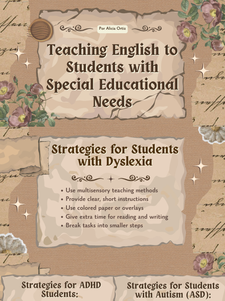 Strategies for Teaching English to Students with Special Needs | PDF