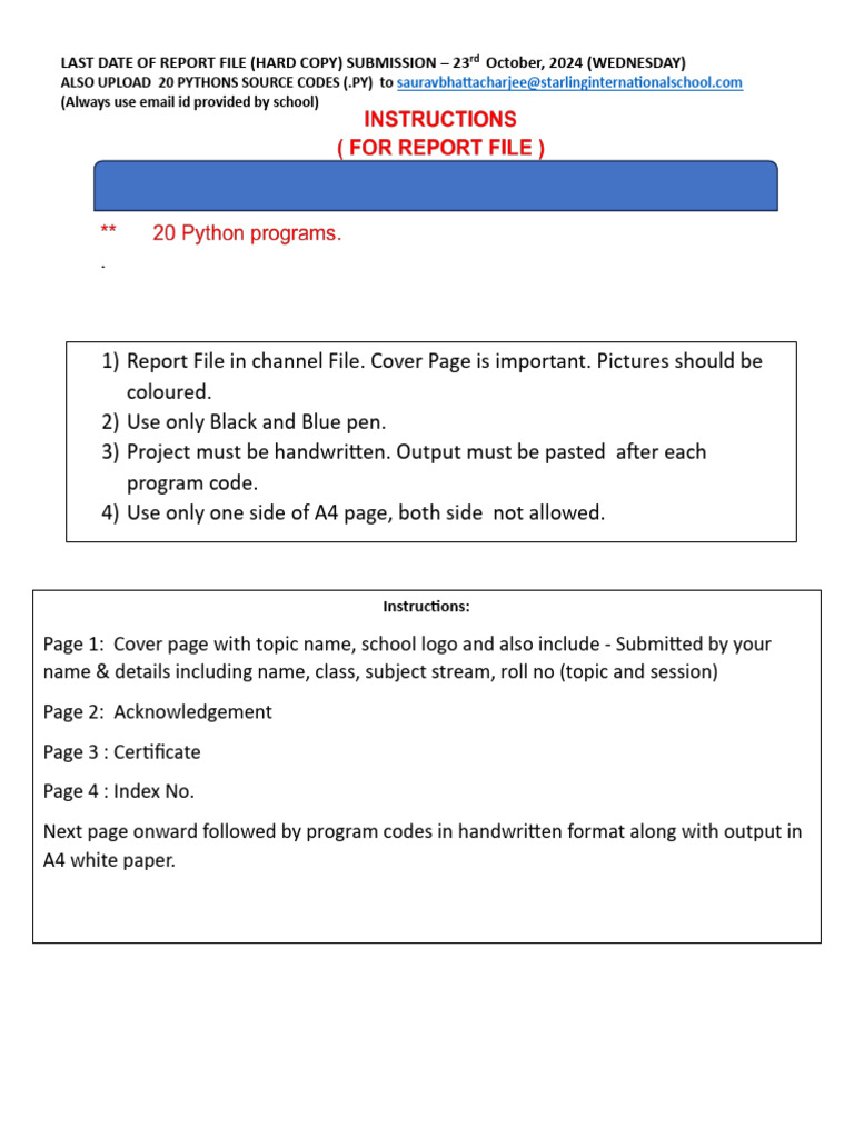 Python Report Submission Guidelines | PDF