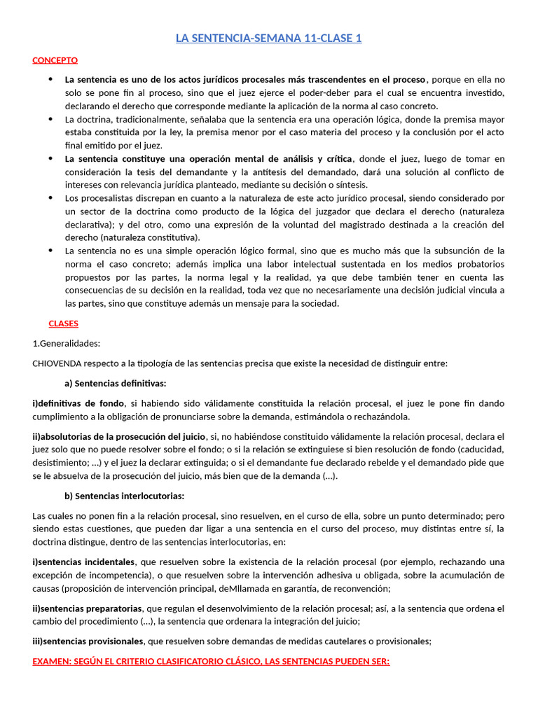 Tipos y Naturaleza de las Sentencias Judiciales | PDF | Ley procesal ...