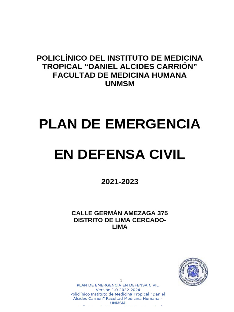 Plan de Emergencia Defensa Civil IMT Carrión | PDF | Quemar | Incendios