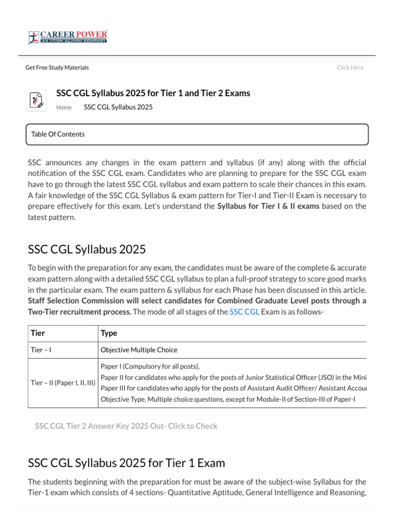 SSC CGL Syllabus 2025 For Tier 1 and Tier 2 Exams | PDF | Triangle | Circle