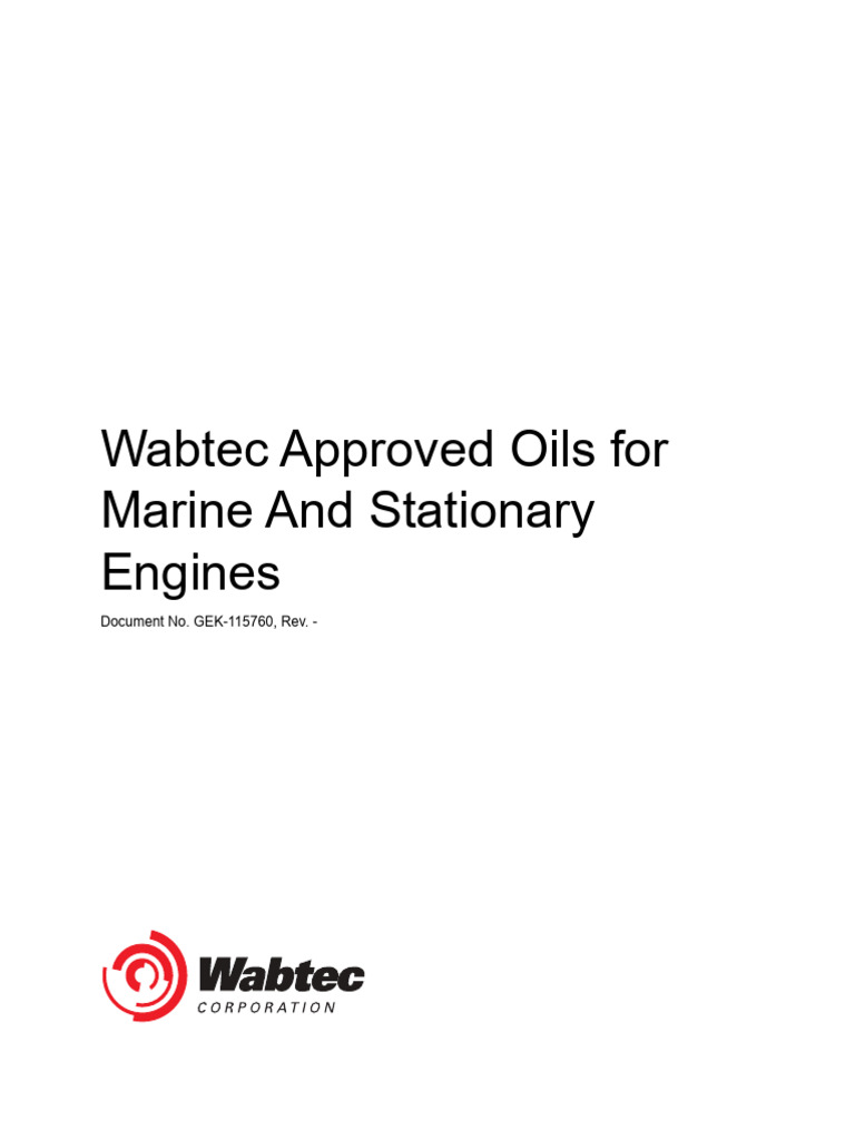 Wabtec Marine Engine Oil Guidelines | PDF