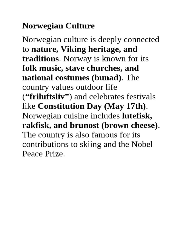 Explore Norwegian Culture and Traditions | PDF