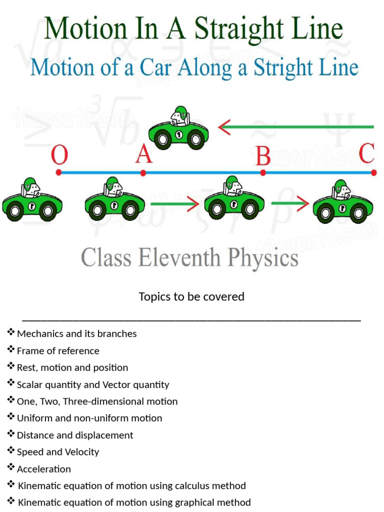 Principles of Straight Line Motion | PDF | Classical Mechanics ...
