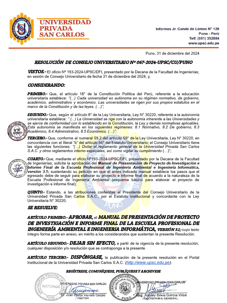 Manual de Proyecto e Informe Final UPSC | PDF | Hipótesis | Entorno natural