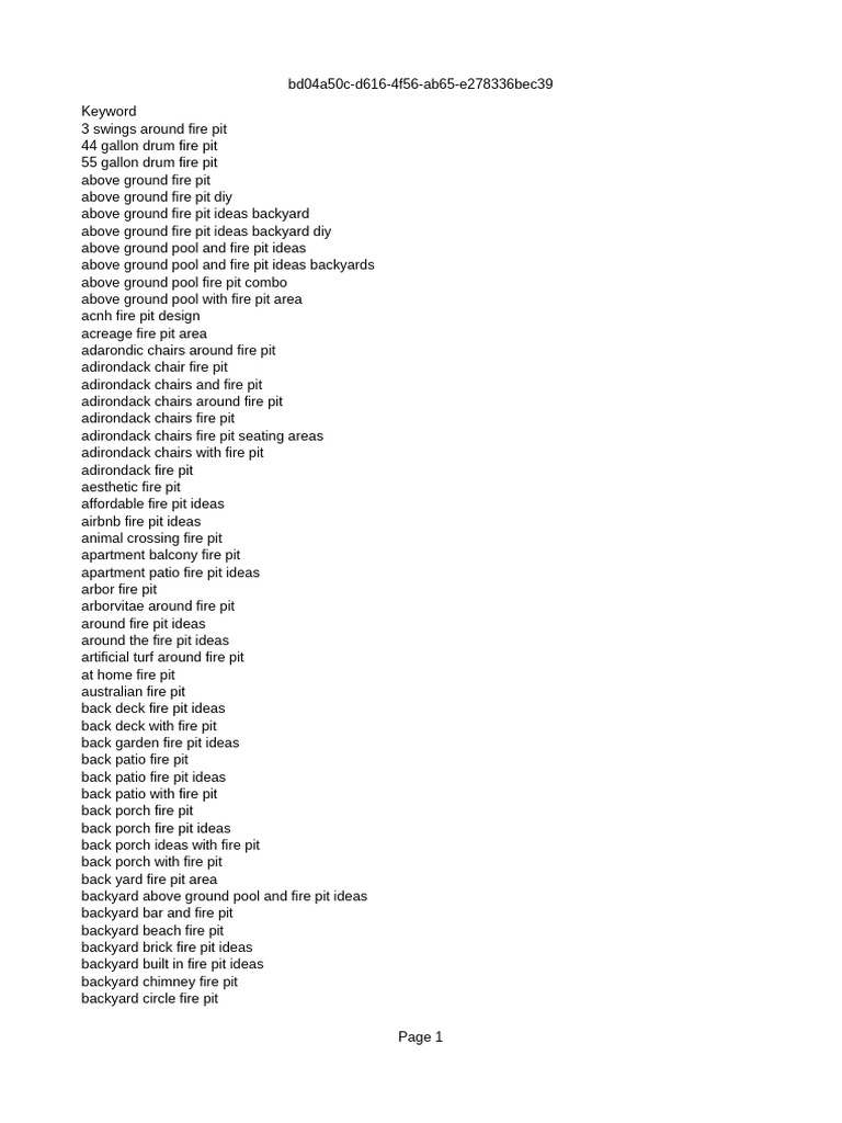 Fire Pit Interest Group Keywords | PDF | Gardens | Barbecue Grill
